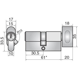 ASSA FP527 EURO CYLINDER & TURN DC